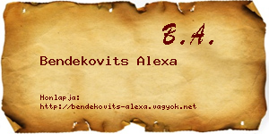 Bendekovits Alexa névjegykártya